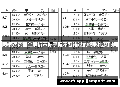 阿根廷赛程全解析带你掌握不容错过的精彩比赛时间 阿根廷赛程全解析带你掌握不容错过的精彩比赛时间